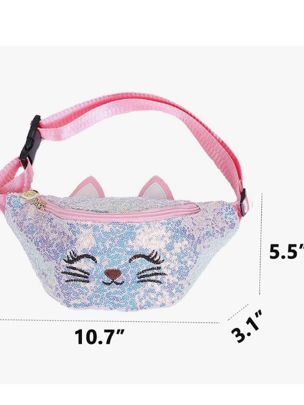 BIBDOO Girls Sequin Cat Belt Bag - Picture 4 of 8